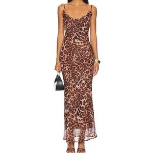SNDYS Skin Maxi Dress In Leopard Size S Brown Black Maxi Revolve